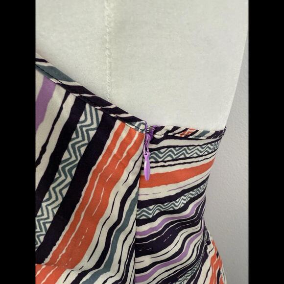 Athleta Womens Sz 8 Purple Geometric Tie Neck Halter Pack Everywhere Dress - Picture 5 of 9